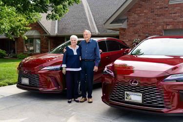 Bonnie and Ron Olsen outside their Pacific Springs patio home