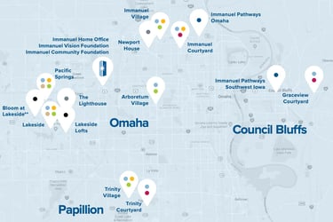 Immanuel Service Area Map